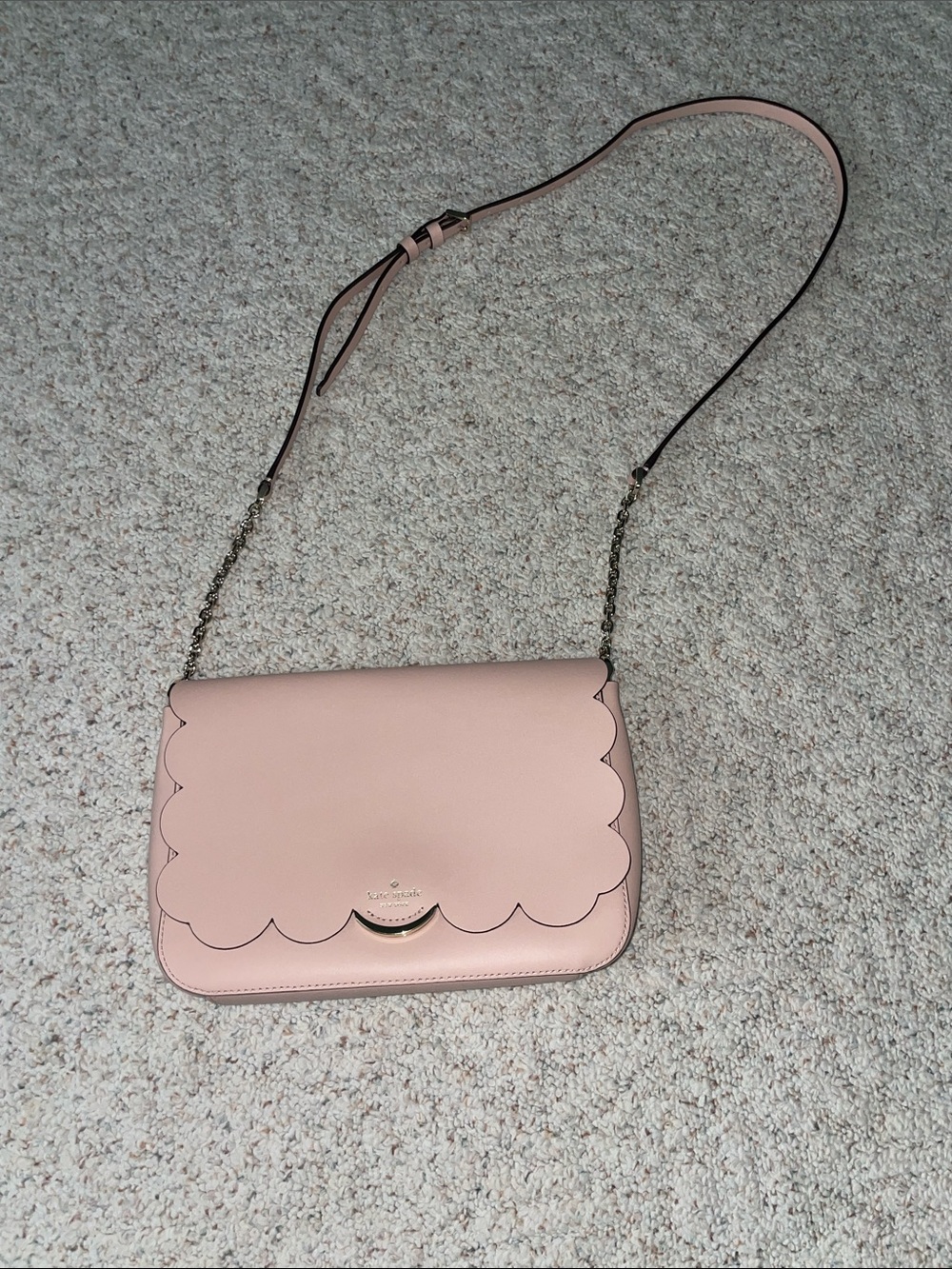 kate spade blush pink scallop-edge crossbody